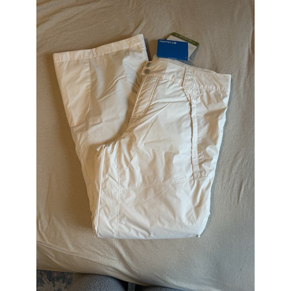Columbia Snow Pants Women Medium Ivory Omni-Tech Outdoor Insulated NWT